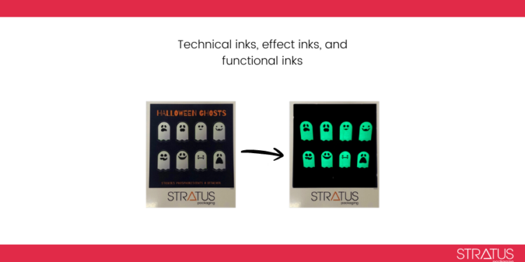 Technical inks, effect inks, and functional inks