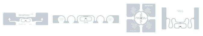 Exemples d’antennes et tags RFID UHF avec dipôles ouverts utilisés pour l’identification longue portée, la logistique, l’inventaire et la traçabilité industrielle.